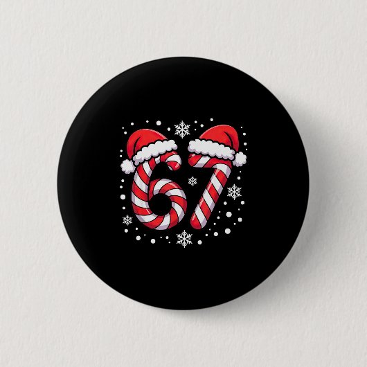 67 Zuckerstangen Santa Button (Vorderseite)