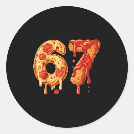 67 Zza Meme Funny Six Seven Gen Alpha Slang Kids D Runder Aufkleber (Vorderseite)