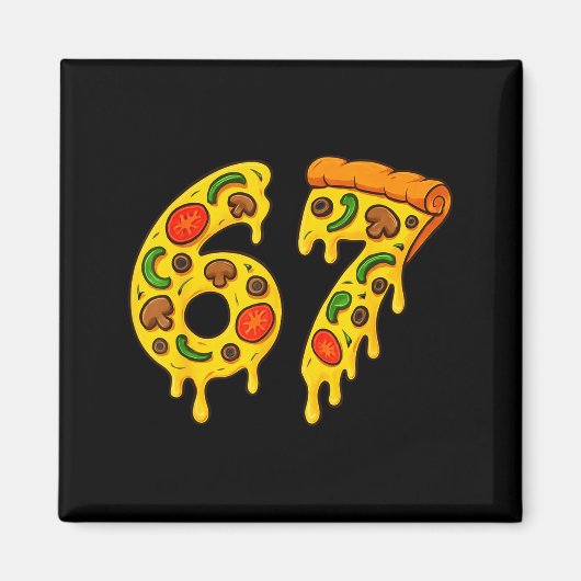 67 Zza Meme Lustig Six Seven Gen Alpha Slang Kinde Magnet (Vorne)