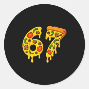 67 Zza Meme Lustig Six Seven Gen Alpha Slang Kinde Runder Aufkleber