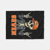 67endy Skeleton - 67 Six Sieben Halloween 7 Long S Fleecedecke (Vorderseite (Horizontal))