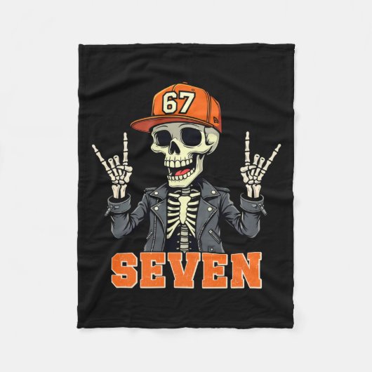 67endy Skeleton - 67 Six Sieben Halloween 7 Long S Fleecedecke (Vorderseite)