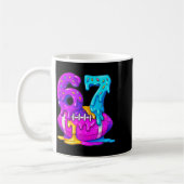 67th Birthday Ice Cream American Football Drip 6 7 Kaffeetasse (Links)