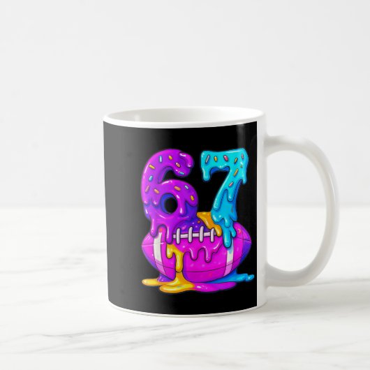 67th Birthday Ice Cream American Football Drip 6 7 Kaffeetasse (Rechts)