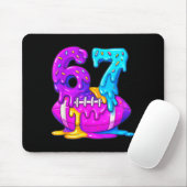 67th Birthday Ice Cream American Football Drip 6 7 Mousepad (Mit Mouse)