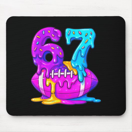 67th Birthday Ice Cream American Football Drip 6 7 Mousepad (Vorne)
