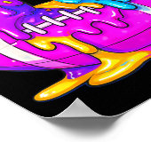 67th Birthday Ice Cream American Football Drip 6 7 Poster (Ecke)