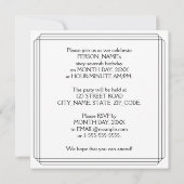 67th Birthday Party: Art Deco Style w/ Custom Name Einladung (Rückseite)