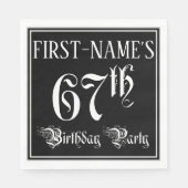 67th Birthday Party — Fancy Script + Custom Name Serviette (Vorderseite)