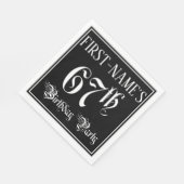 67th Birthday Party — Fancy Script + Custom Name Serviette (Ecke)