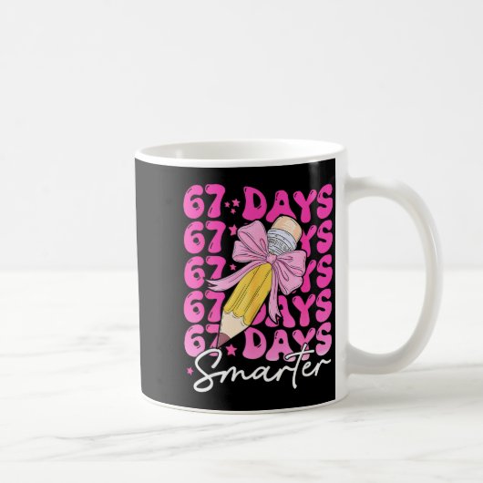 67th Day Of School 67 Days Smarter Coquette Bow Si Kaffeetasse (Rechts)