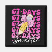 67th Day Of School 67 Days Smarter Coquette Bow Si Magnet (Vorne)