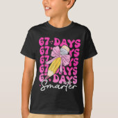 67th Day Of School 67 Days Smarter Coquette Bow Si T-Shirt (Vorderseite)