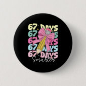 67th Day Of School 67 Days Smarter Coquette Bow Te Button (Vorderseite)