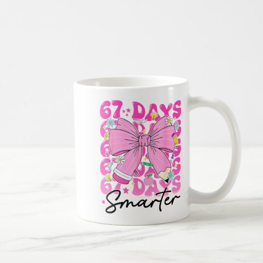 67th Day Of School 67 Days Smarter Coquette Bow Te Kaffeetasse (Rechts)