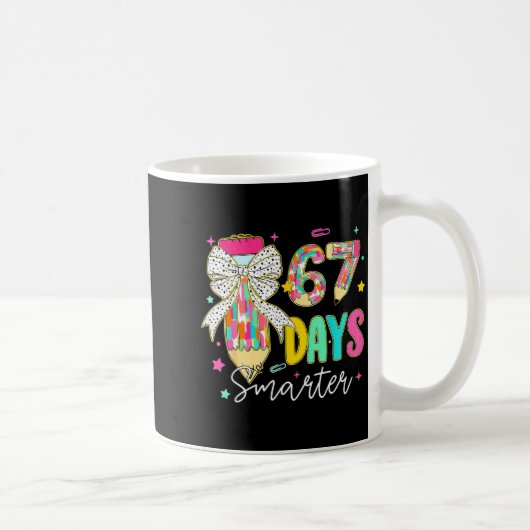 67th Day Of School 67 Days Smarter Coquette Bow Te Kaffeetasse (Rechts)