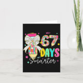 67th Day Of School 67 Days Smarter Coquette Bow Te Karte (Vorderseite)