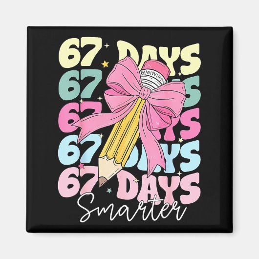67th Day Of School 67 Days Smarter Coquette Bow Te Magnet (Vorne)