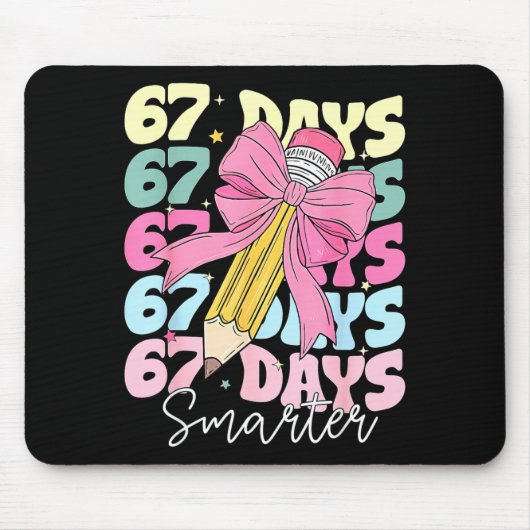 67th Day Of School 67 Days Smarter Coquette Bow Te Mousepad (Vorne)