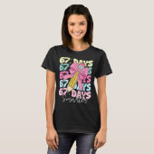 67th Day Of School 67 Days Smarter Coquette Bow Te T-Shirt (Vorne ganz)