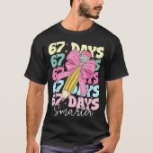 67th Day Of School 67 Days Smarter Coquette Bow Te T-Shirt (Vorderseite)