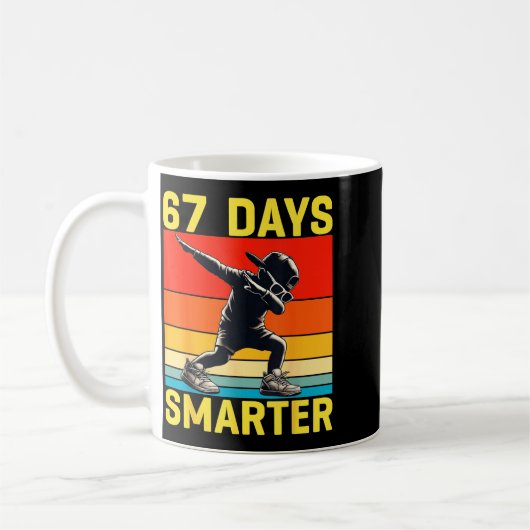 67th Day Of School 67 Days Smarter Dabbing Six Sev Kaffeetasse (Links)