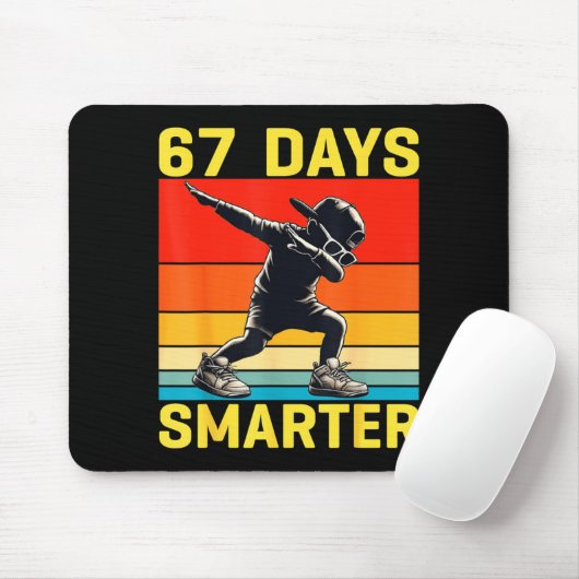 67th Day Of School 67 Days Smarter Dabbing Six Sev Mousepad (Mit Mouse)