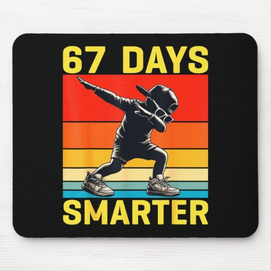 67th Day Of School 67 Days Smarter Dabbing Six Sev Mousepad (Vorne)