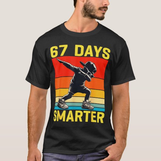 67th Day Of School 67 Days Smarter Dabbing Six Sev T-Shirt (Vorderseite)