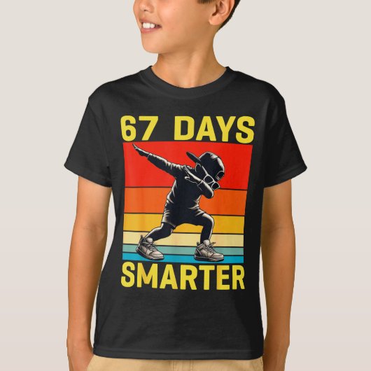 67th Day Of School 67 Days Smarter Dabbing Six Sev T-Shirt (Vorderseite)