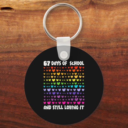 67th Day Of School 67 Days Smarter Six Seven Teach Schlüsselanhänger (Vorderseite)