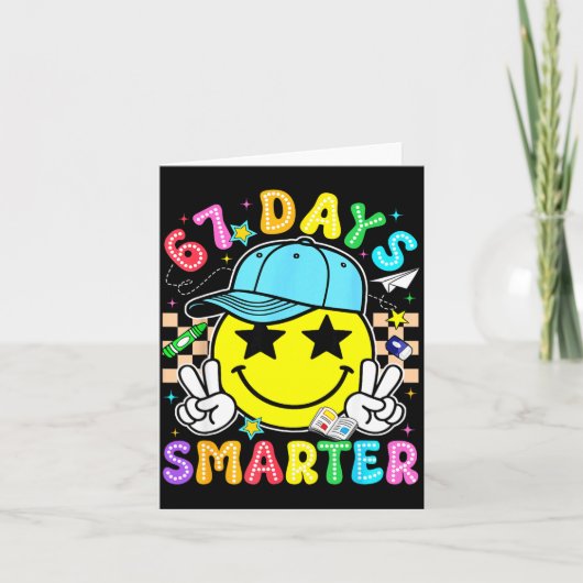 67th Day Of School 67 Days Smarter Teacher Boy Gir Karte (Vorderseite)