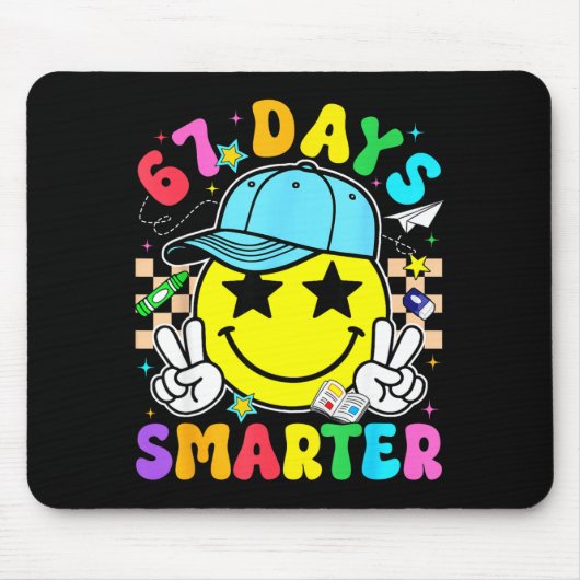 67th Day Of School 67 Days Smarter Teacher Boy Gir Mousepad (Vorne)