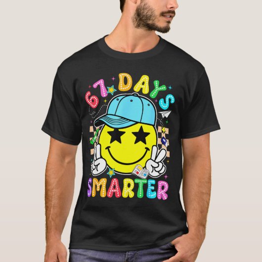 67th Day Of School 67 Days Smarter Teacher Boy Gir T-Shirt (Vorderseite)
