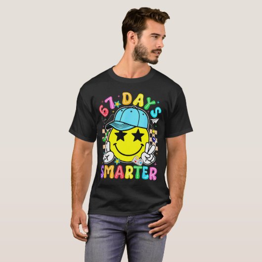67th Day Of School 67 Days Smarter Teacher Boy Gir T-Shirt (Vorne ganz)