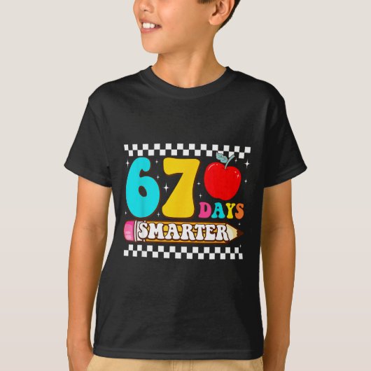 67th Day Of School 67 Days Smarter Teacher Boy Gir T-Shirt (Vorderseite)