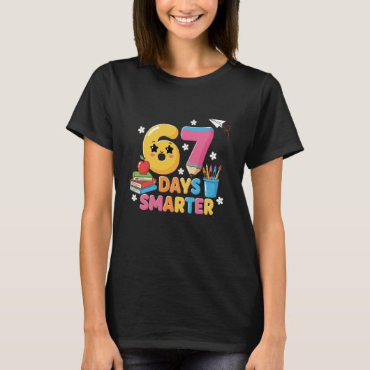 67th Day of School 67 Days Smarter Teacher Boys Gi T-Shirt (Vorderseite)