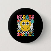 67th Day Of School 67 Days Smarter Teacher  Button (Vorderseite)