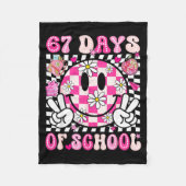 67th Day Of School 67 Days Smarter Teacher Girl Wo Fleecedecke (Vorderseite)