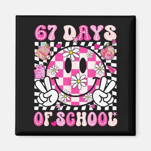 67th Day Of School 67 Days Smarter Teacher Girl Wo Magnet (Vorne)