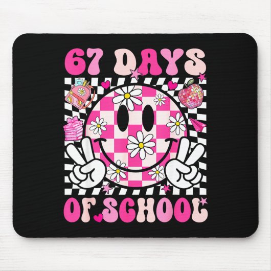 67th Day Of School 67 Days Smarter Teacher Girl Wo Mousepad (Vorne)