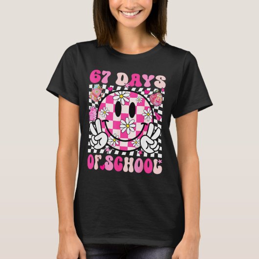 67th Day Of School 67 Days Smarter Teacher Girl Wo T-Shirt (Vorderseite)