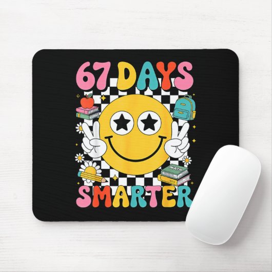 67th Day Of School 67 Days Smarter Teacher Mousepad (Mit Mouse)