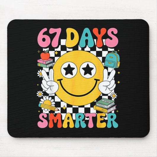67th Day Of School 67 Days Smarter Teacher Mousepad (Vorne)