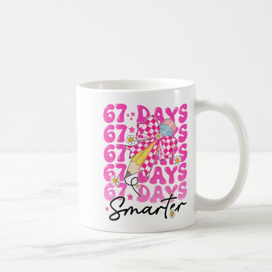67th Day Of School 67 Days Smarter Teacher Student Kaffeetasse (Rechts)