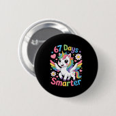 67th Day Of School 67 Days Smarter Unicorn Teacher Button (Vorne & Hinten)