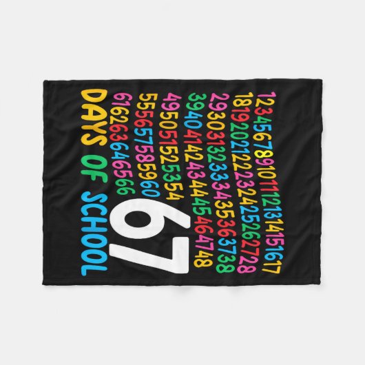 67th Day Of School 67 Math Numbers Teacher Kids 67 Fleecedecke (Vorderseite (Horizontal))
