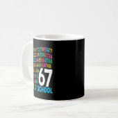 67th Day Of School 67 Math Numbers Teacher Kids 67 Kaffeetasse (Vorderseite Links)