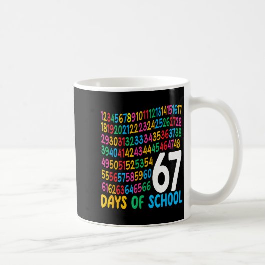 67th Day Of School 67 Math Numbers Teacher Kids 67 Kaffeetasse (Rechts)