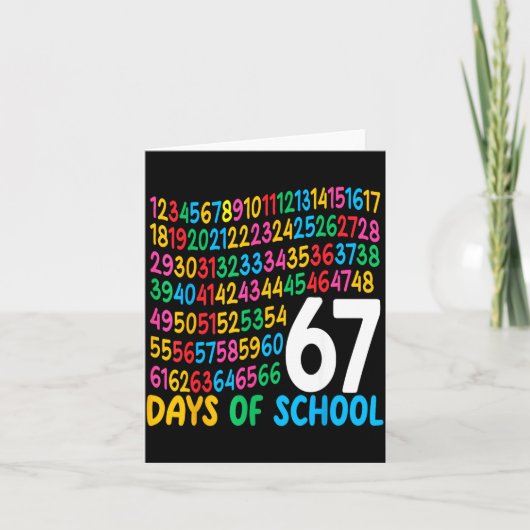 67th Day Of School 67 Math Numbers Teacher Kids 67 Karte (Vorderseite)